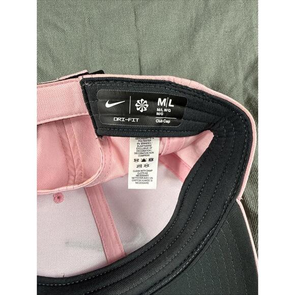 Nike Dri-FIT Club Cap Structured Adjustable SWOOSH Golf Hat M/L PINK - Worn Once - Picture 4 of 4